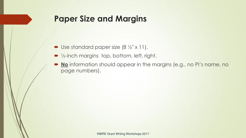 paper size and margins