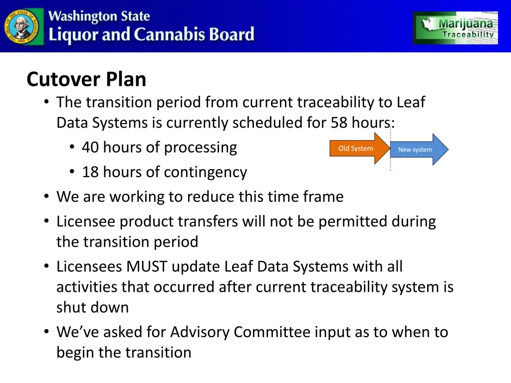 cutover plan