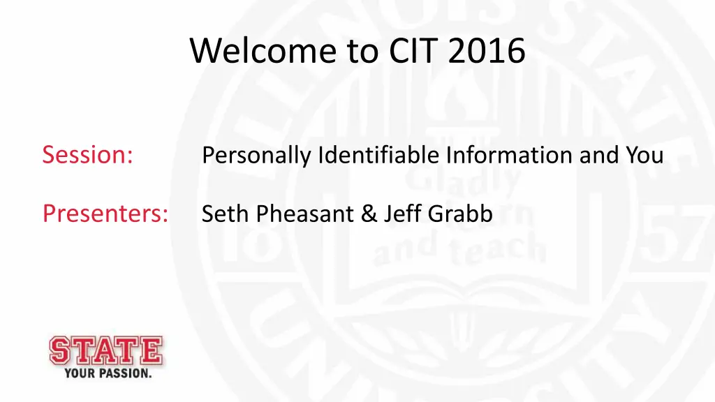 welcome to cit 2016