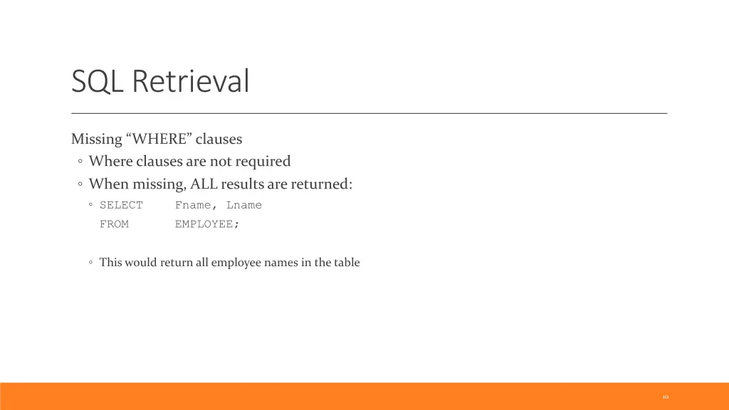 sql retrieval 7