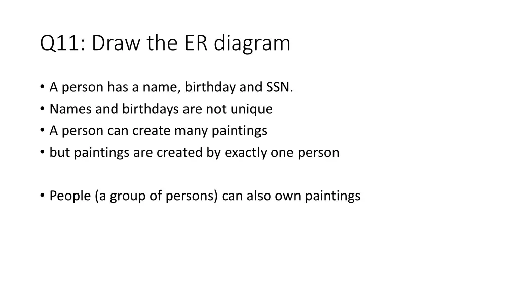 q11 draw the er diagram