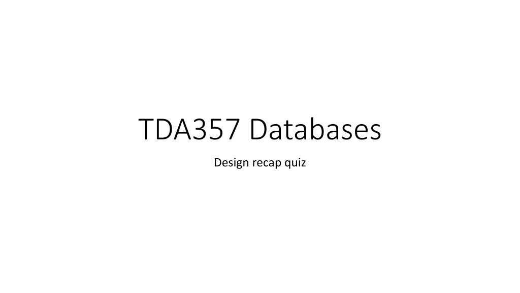 tda357 databases