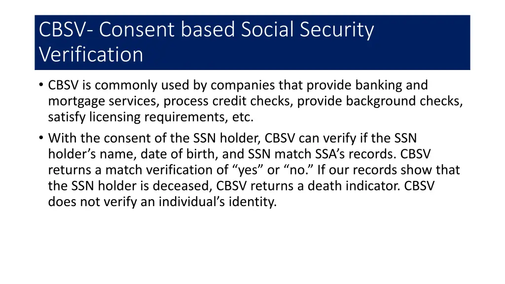 cbsv consent based social security verification