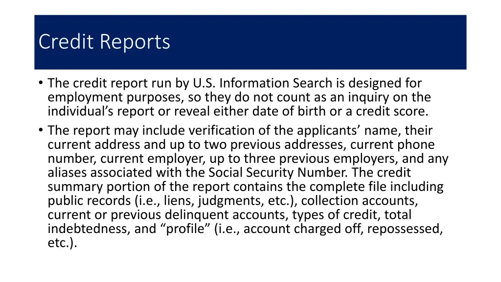 credit reports