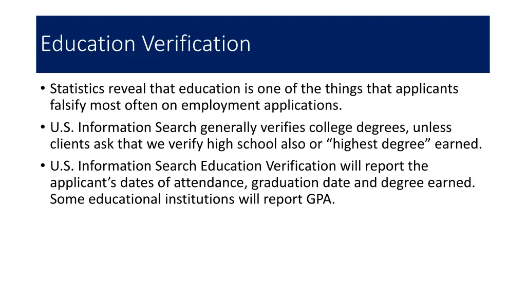 education verification
