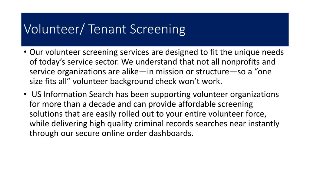 volunteer tenant screening