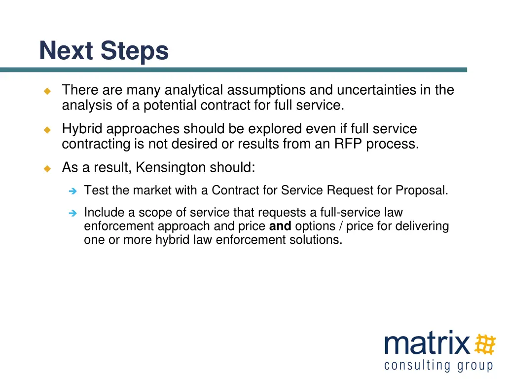 next steps