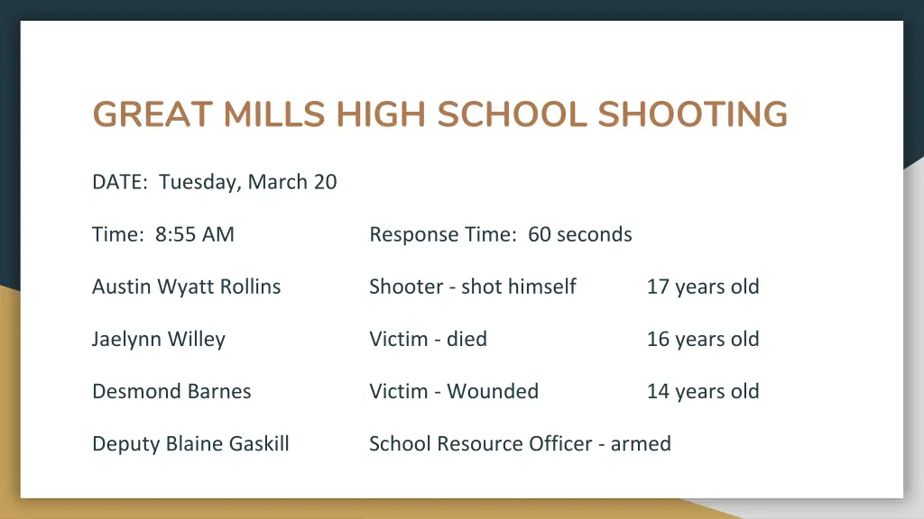 great mills high school shooting