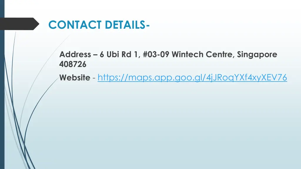 contact details