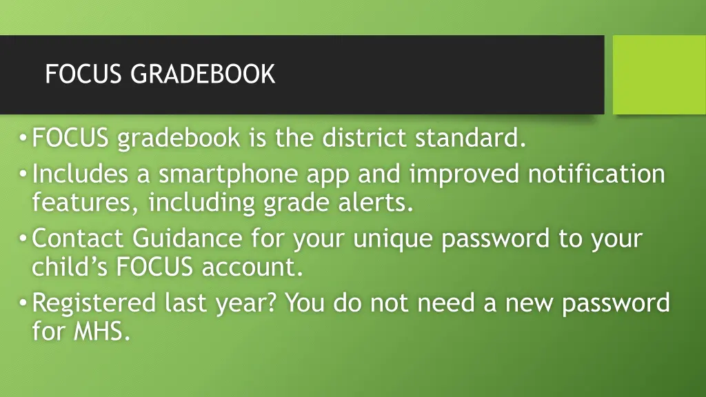 focus gradebook