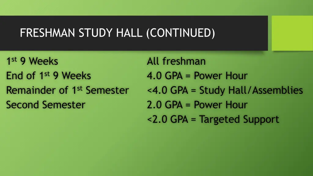 freshman study hall continued