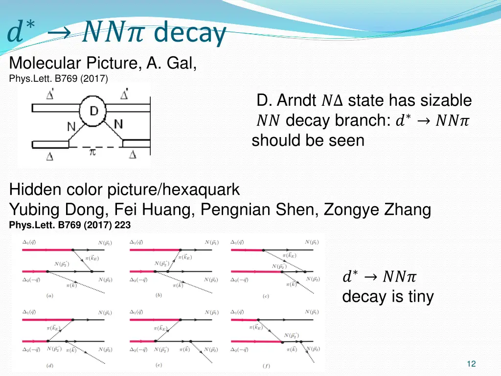 decay molecular picture a gal phys lett b769 2017