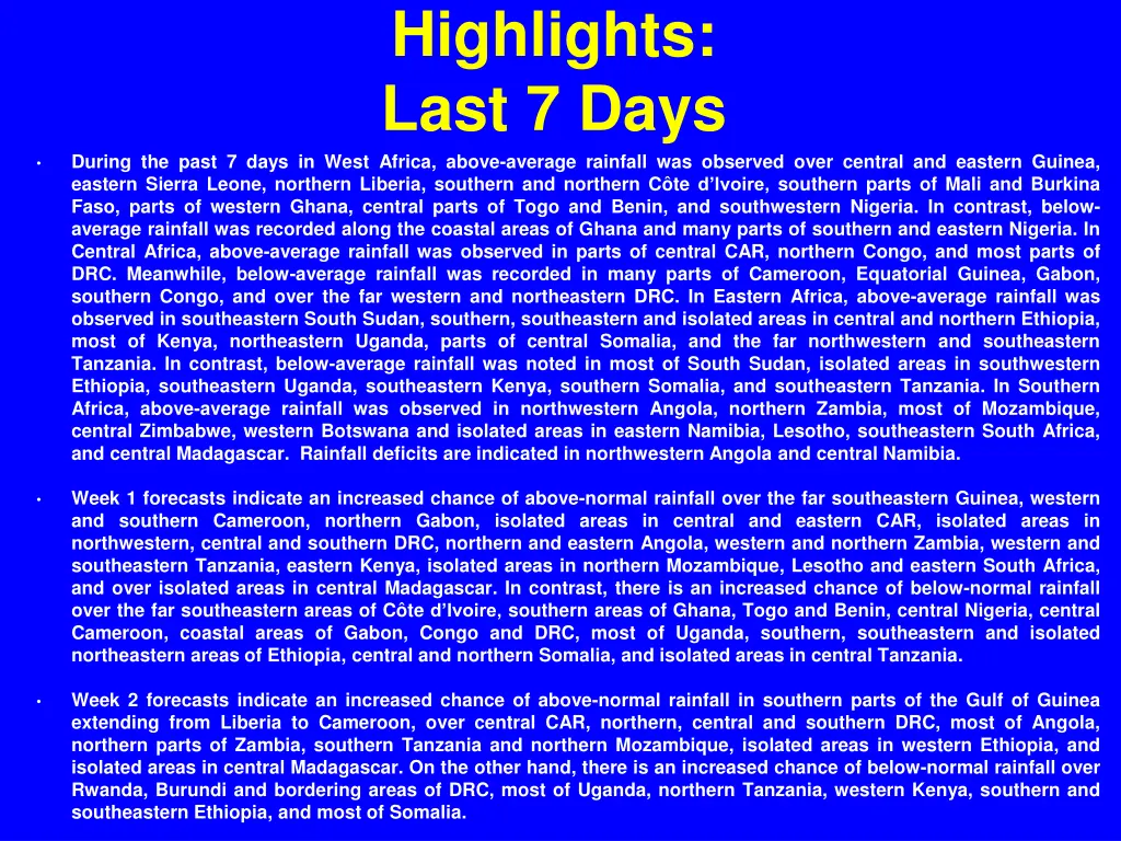 highlights last 7 days