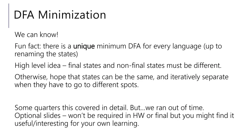 dfa minimization