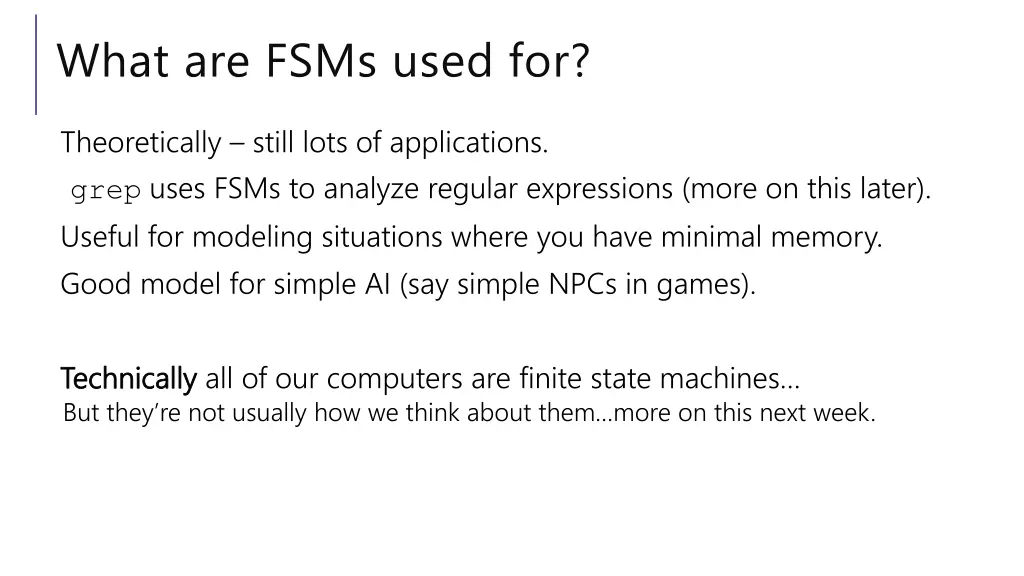 what are fsms used for 1