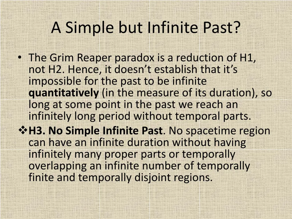 a simple but infinite past