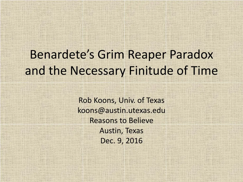 benardete s grim reaper paradox and the necessary