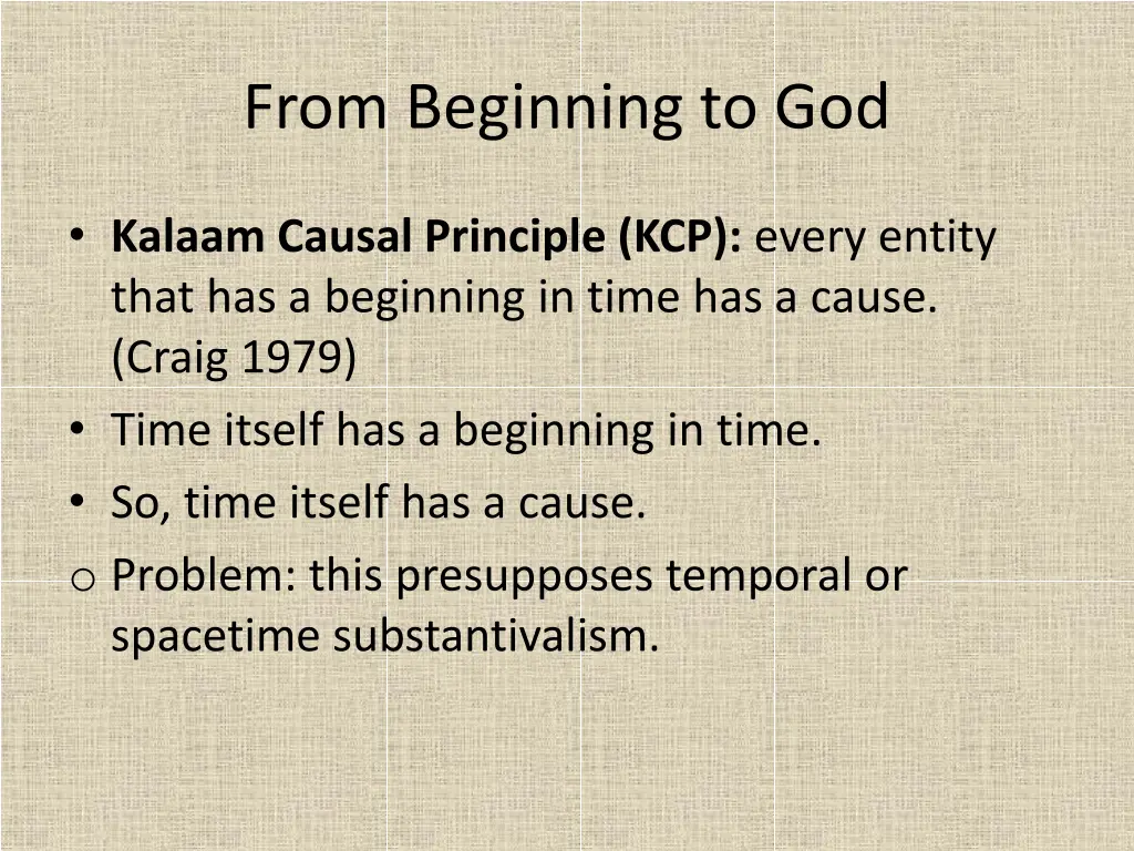 from beginning to god