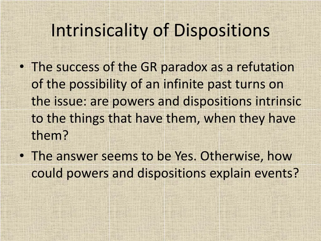 intrinsicality of dispositions