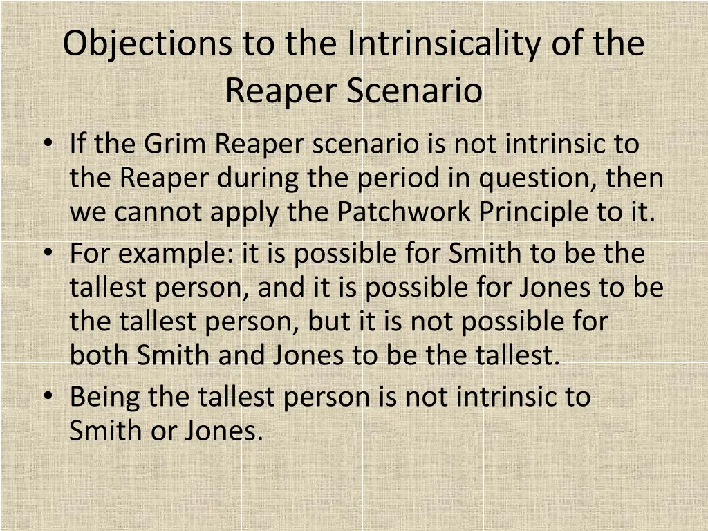 objections to the intrinsicality of the reaper