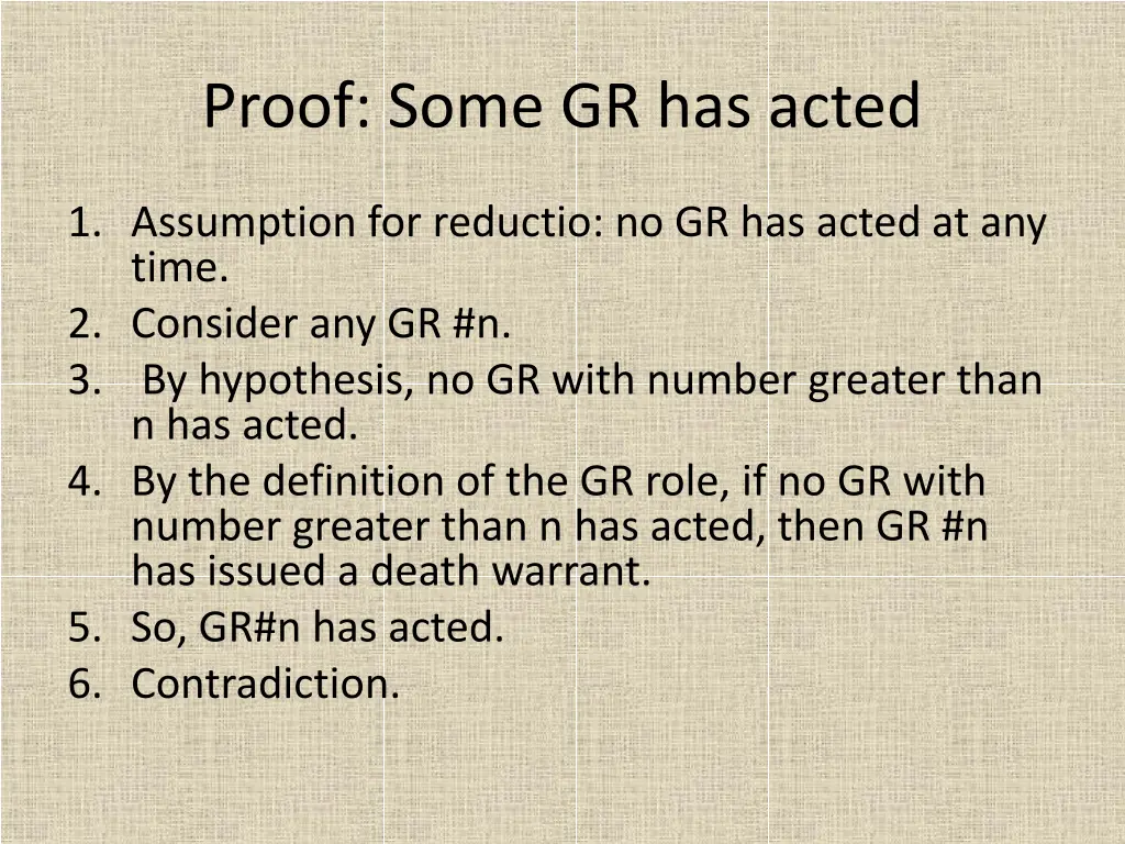 proof some gr has acted