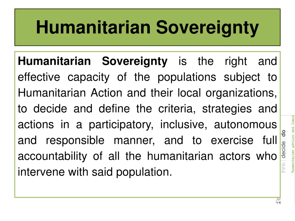 humanitarian sovereignty