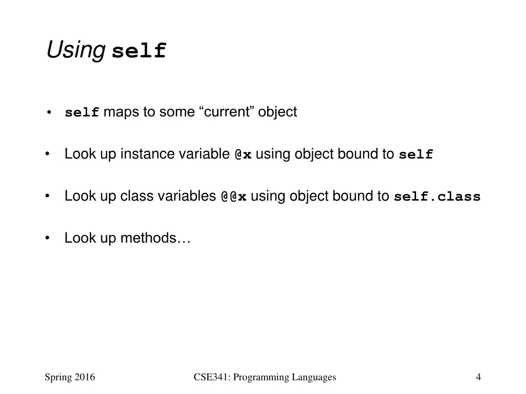 using self
