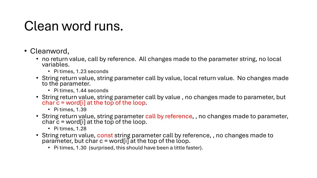 clean word runs