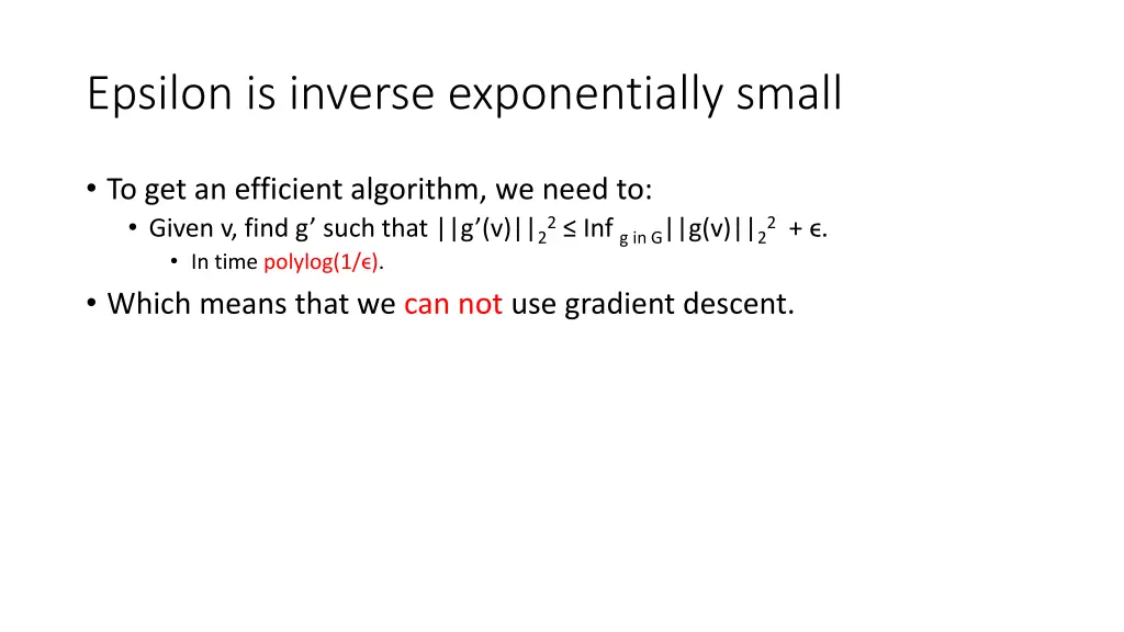 epsilon is inverse exponentially small