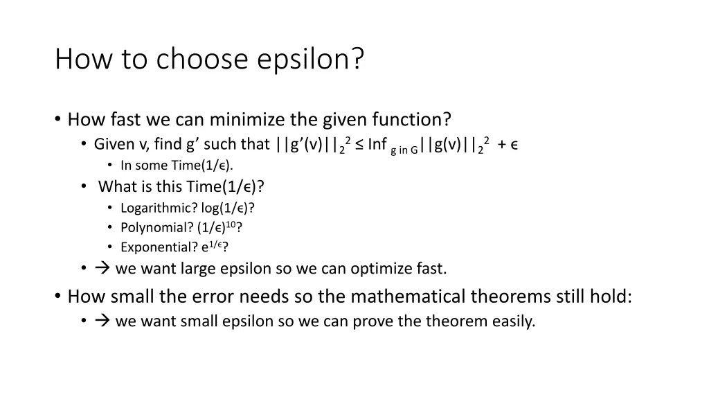 how to choose epsilon