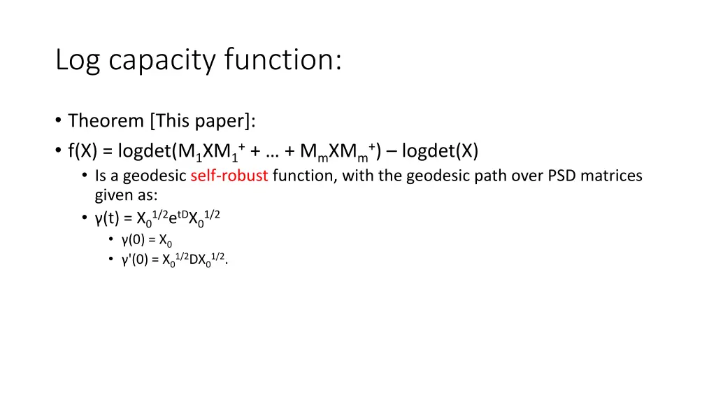 log capacity function