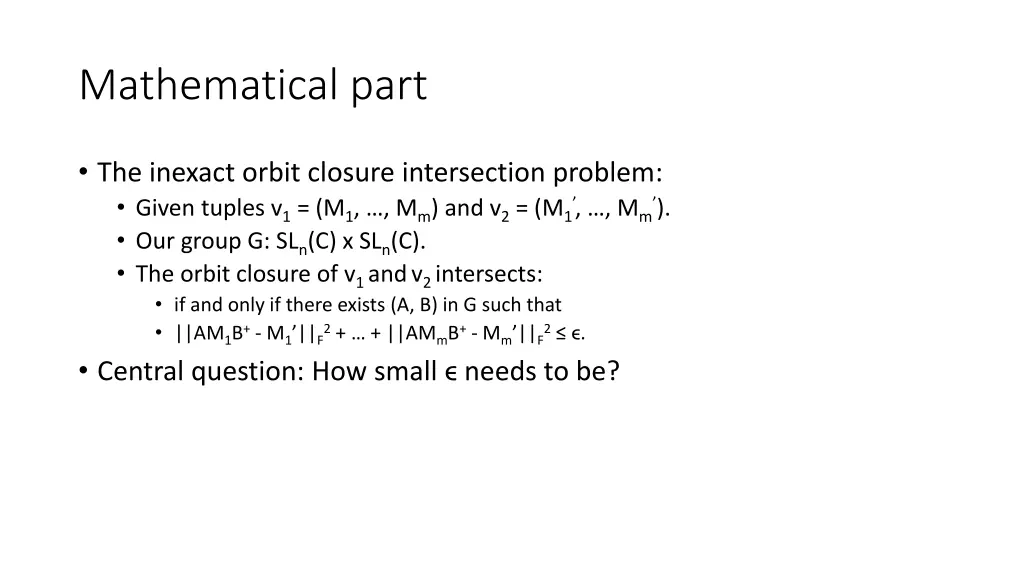 mathematical part 1