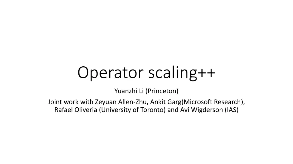 operator scaling