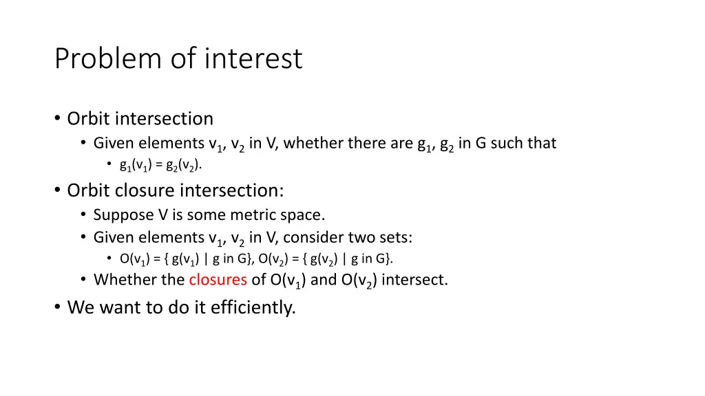problem of interest 1