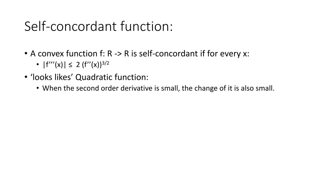 self concordant function 1