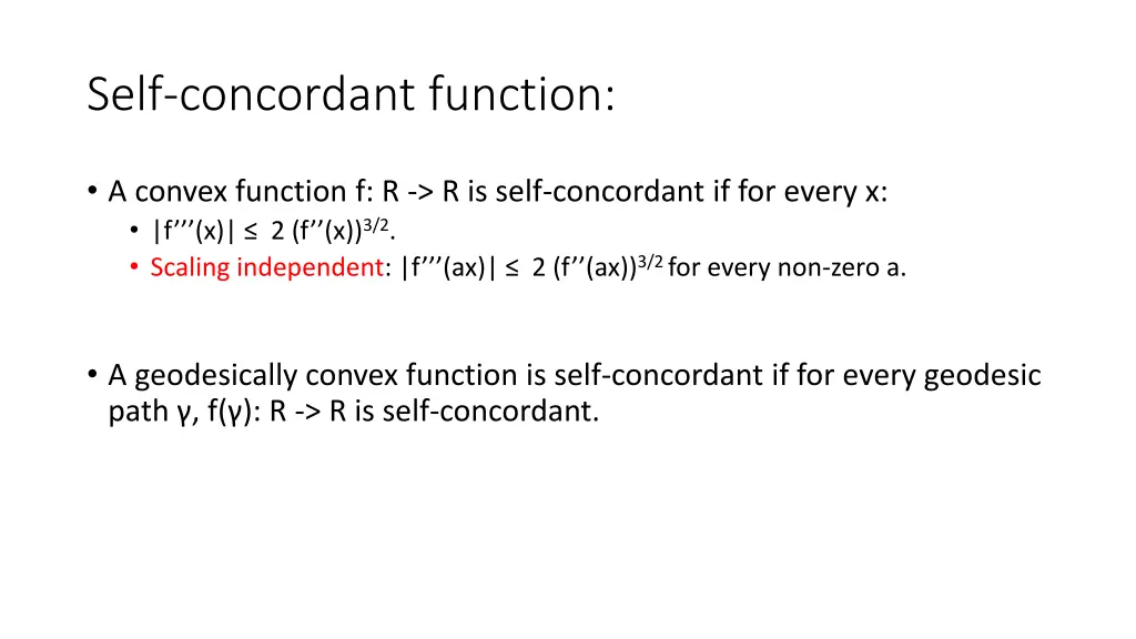 self concordant function