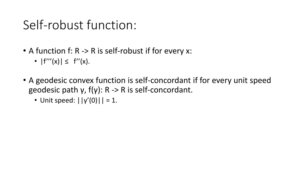 self robust function