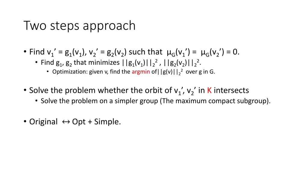 two steps approach