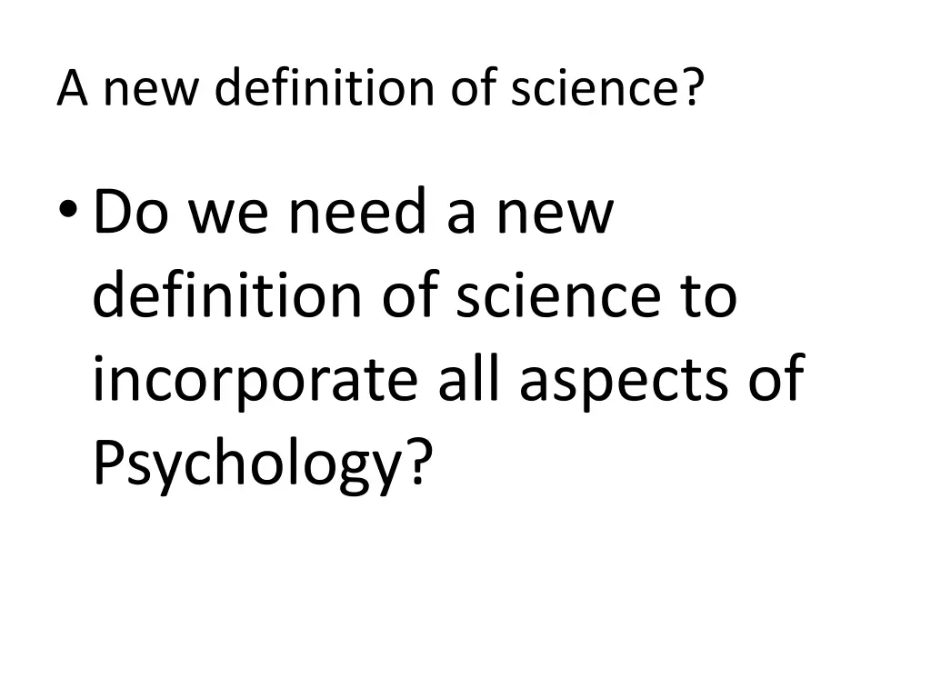 a new definition of science