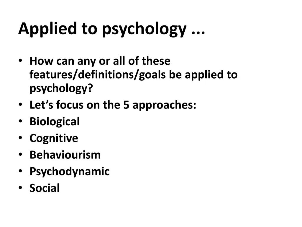 applied to psychology