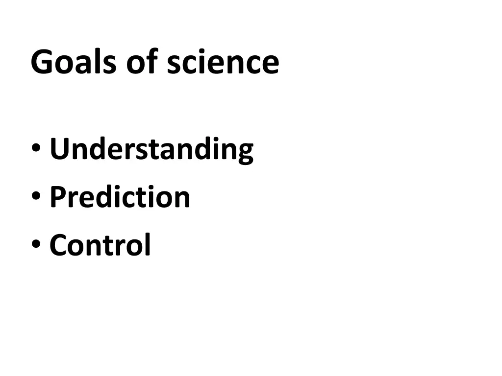 goals of science