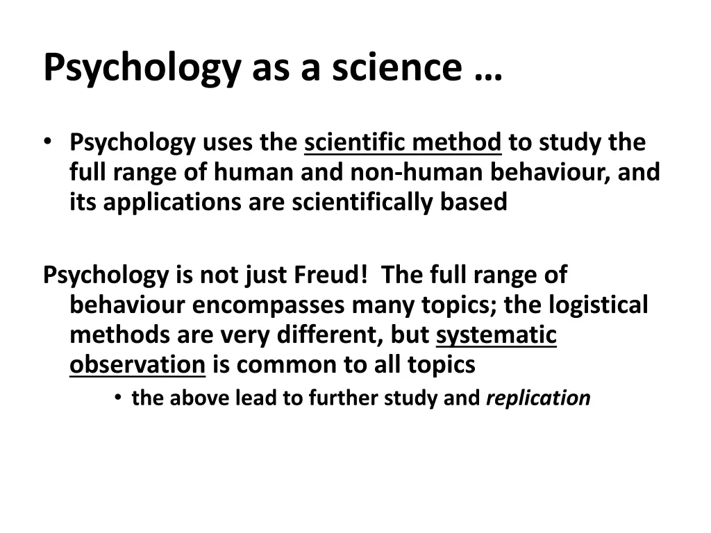 psychology as a science
