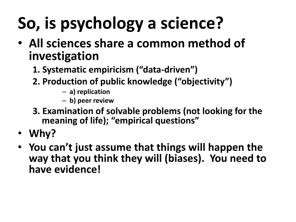 so is psychology a science all sciences share