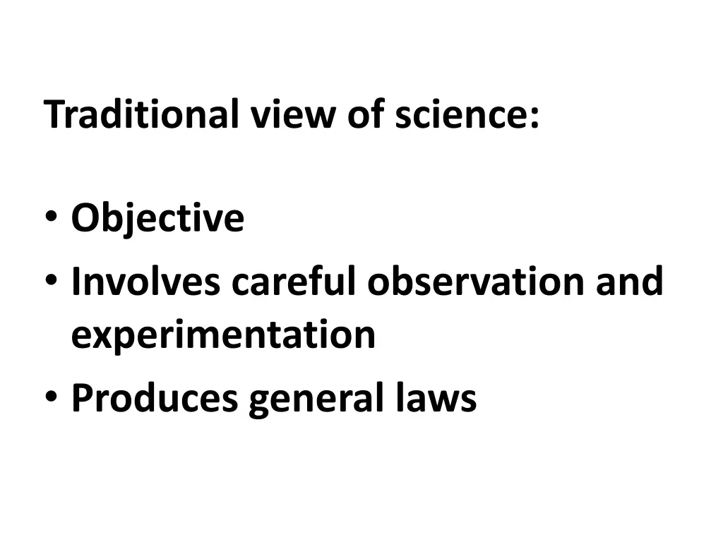 traditional view of science