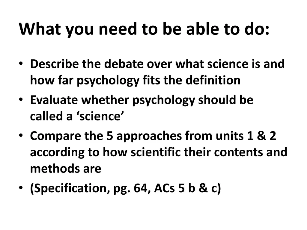 what you need to be able to do