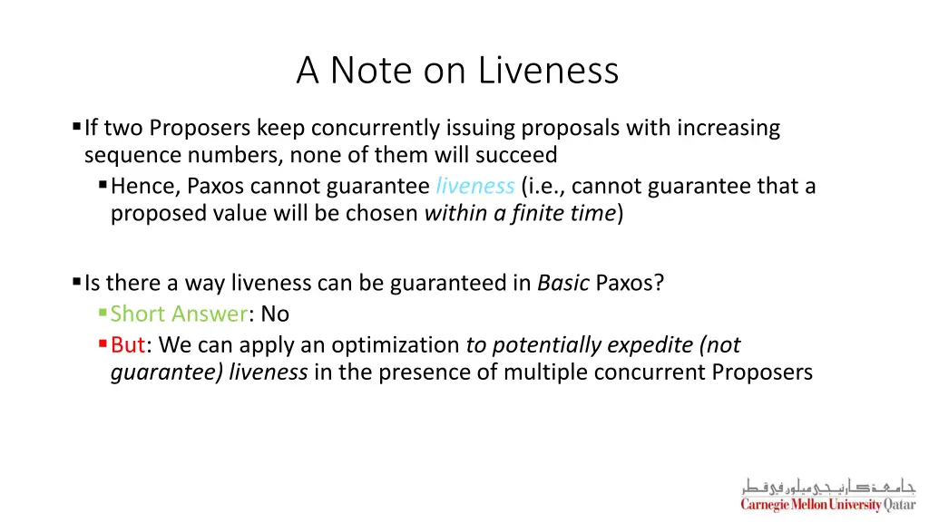 a note on liveness