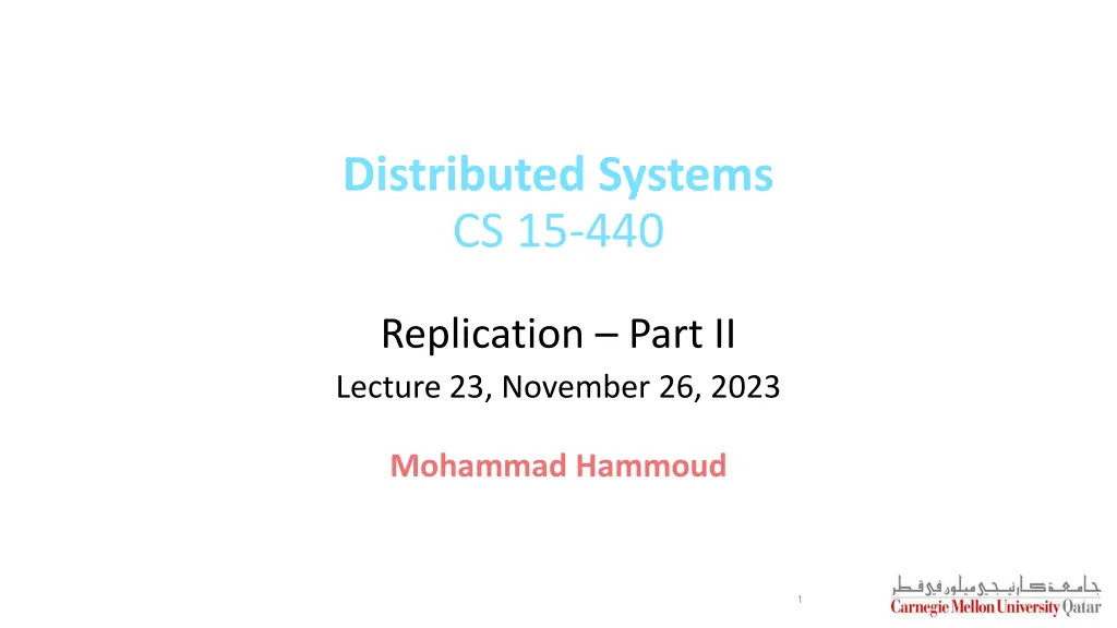 distributed systems cs 15 440