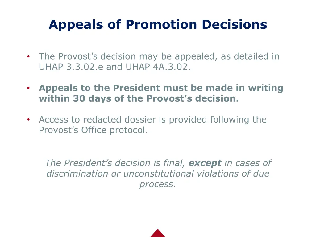 appeals of promotion decisions