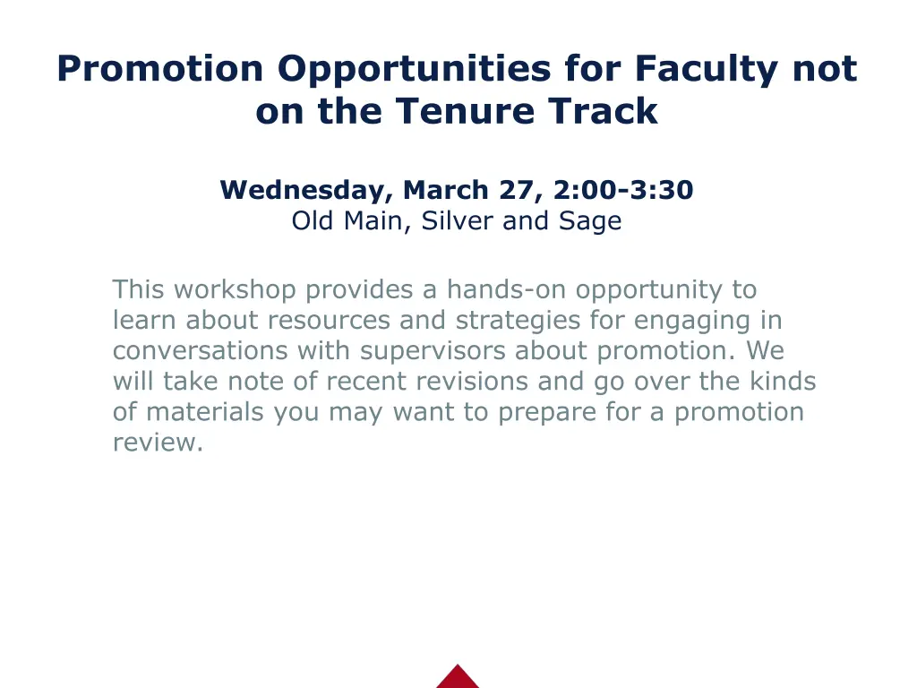 promotion opportunities for faculty