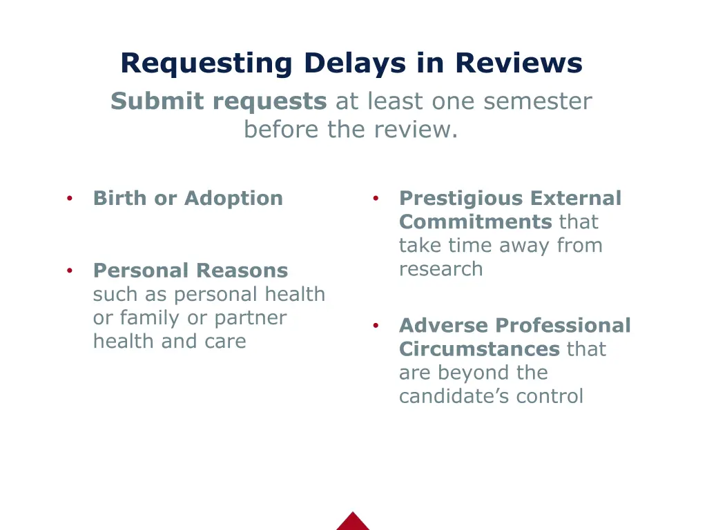 requesting delays in reviews submit requests